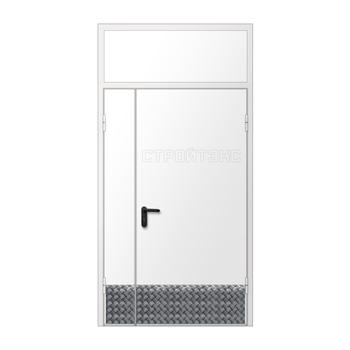 ДПМ-2 EIS60 дверь двупольная с фрамугой и накладкой из алюминия