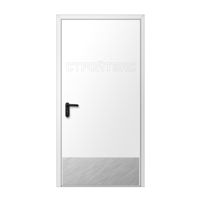 Дверь противопожарная металлическая EIS60 со скрытыми петлями и накладкой из нержавеющей стали