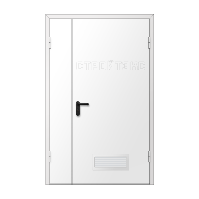Дверь двупольная металлическая с вентиляционной решеткой
