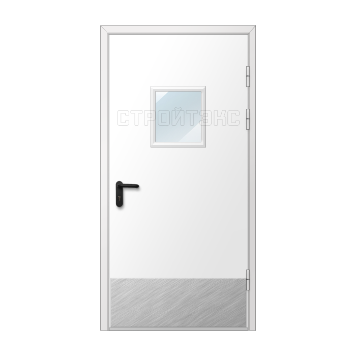 Дверь металлическая рентгенозащитная 0,5 Pb с остеклением и накладкой из нержавеющей стали