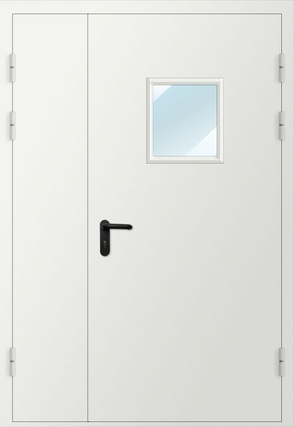 Дверь двупольная металлическая рентгенозащитная 1,0 Pb с остеклением