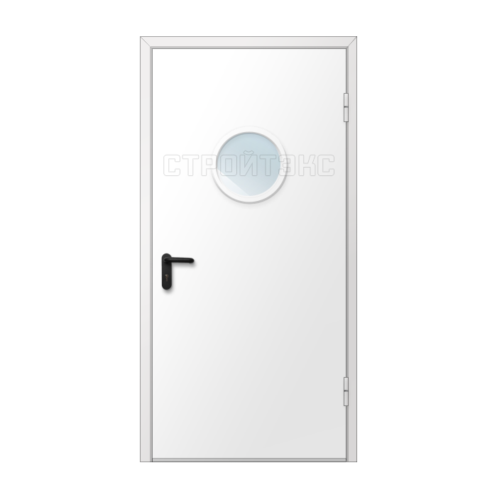 Дверь металлическая остекленная D300мм