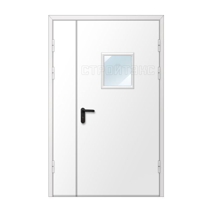 Дверь двупольная металлическая рентгенозащитная 1,0 Pb с остеклением