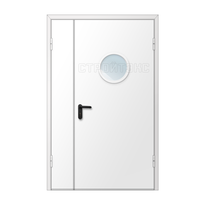 Дверь противопожарная металлическая остекленная EIS60 двупольная