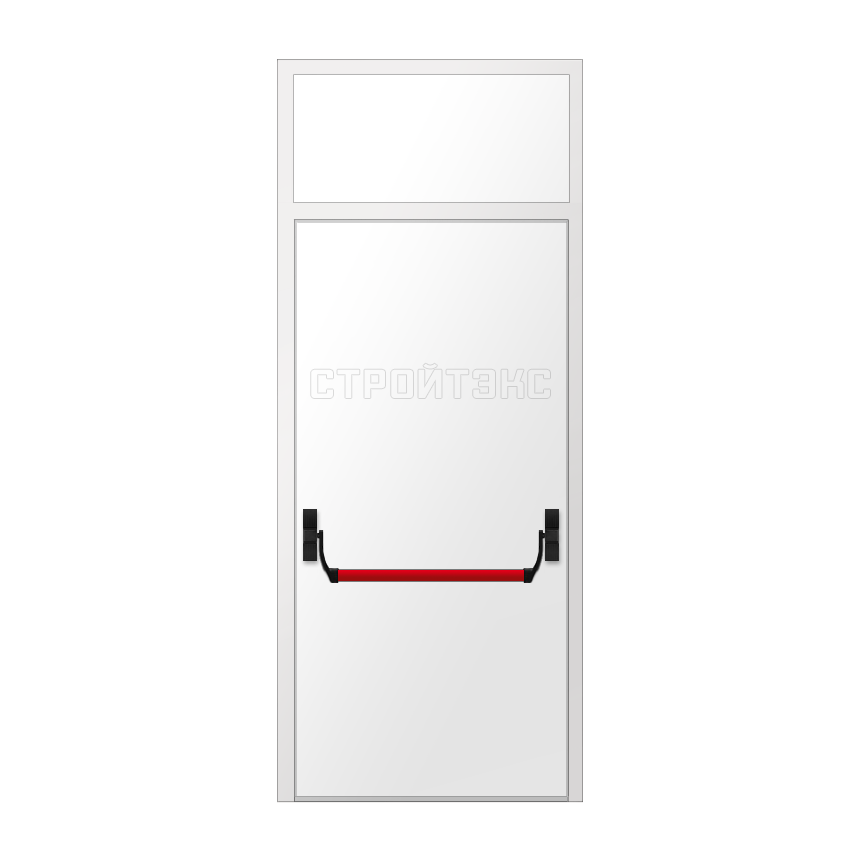 Дверь противопожарная металлическая EIS60 со скрытыми петлями с фрамугой и Антипаникой
