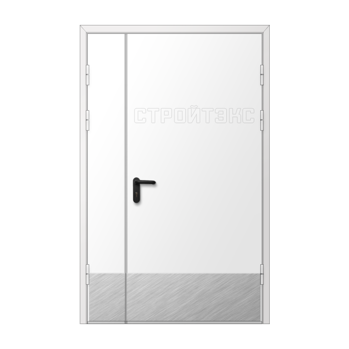 Дверь двупольная металлическая рентгенозащитная 1,0 Pb с накладкой из нержавеющей стали