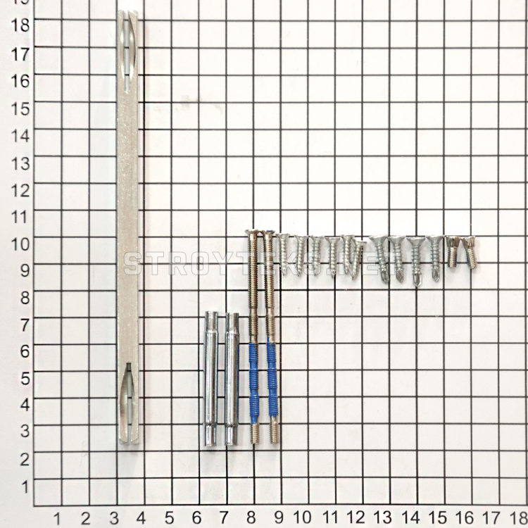 Комплект крепления для ручек на розетках для А=90-115мм, шток 8х160мм